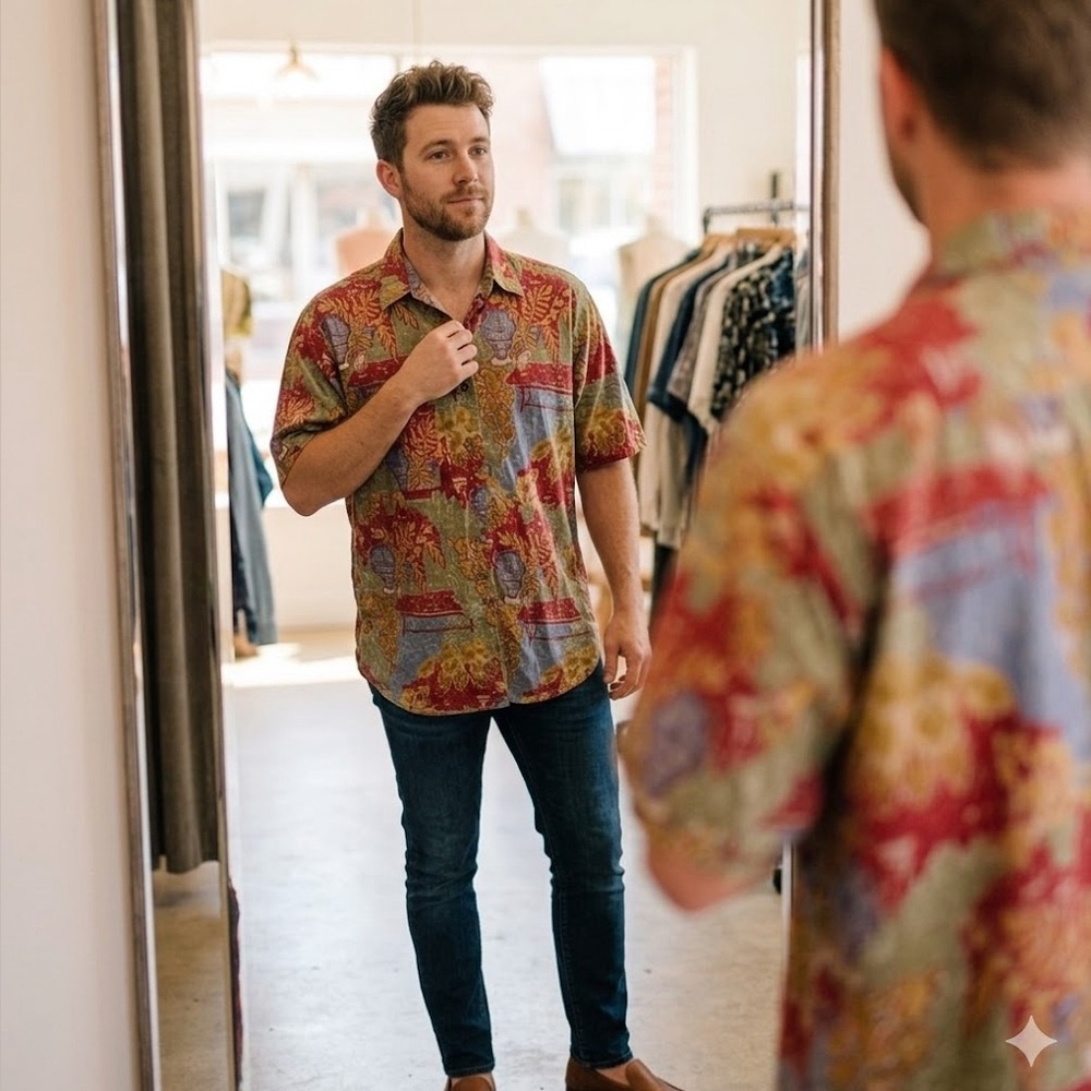 Kenneth Gordon Vintage 90’s Y2K Mens Button Up Shirt Size Medium Multicolor